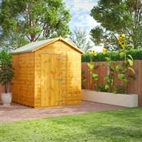 Powersheds Power Windowless Apex Shed 6' x 6 6' in Natural Timber