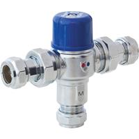 Pegler Yorkshire Pegler PEG402 TMV2 & TMV3 Thermostatic Mixing Valve 15mm in Chrome Brass