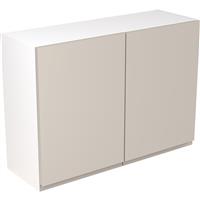 Kitchen Kit Flatpack J-Pull Kitchen Cabinet Wall Unit Super Gloss 1000mm in Light Grey MFC