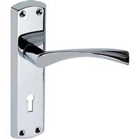 Eclipse Monza Door Handles Lock Polished (Pair) in Chrome