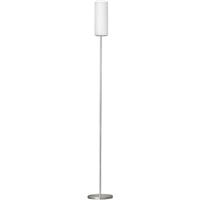 Eglo Troy Floor Lamp White & Nickel in Silver Steel