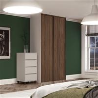 Spacepro Classic 2 Door Sliding Wardrobe Kit 1793 x 2260mm in Walnut Steel/MFC