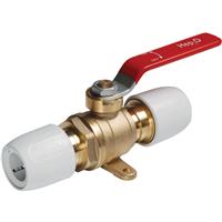 Hep2O Brass Plated Ball Valve 22mm in Gold Plastic/Brass