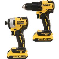 DeWalt DCK2062D2T-GB 18V XR Brushless Compact Combi Drill & Impact Driver Twin Pack 2 x 2.0Ah in Yellow