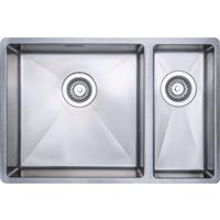 Unbranded Stainless Steel Large 1.5 Bowl Kitchen Sink Left Hand 660 x 440 x 190mm in Silver