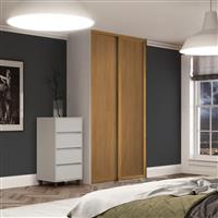 Spacepro Shaker 2 Door Sliding Wardrobe Kit 1145 x 2260mm in Oak Steel/MFC
