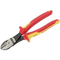 Knipex VDE Fully Insulated High Leverage Diagonal Side Cutters 200mm in Red Steel