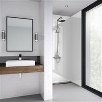 Mermaid Gloss Laminate Shower Wall Panel Square Edged 2420mm x 1200mm in White