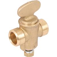 Capillary Fan Key Gas Cock 15mm in Gold Brass