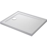 Mira Flight Safe Rectangular Shower Tray 1000 x 800mm 4 Upstands in White Acrylic Stone Resin