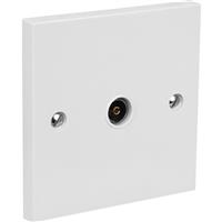Axiom TV Socket Isolated Single in White Plastic