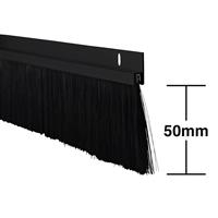 Stormguard Heavy Duty Large Brush Strip 50mm Brush in Black Aluminium