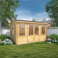 Mercia Grizedale Log Cabin - 19mm 4m x 3m in Natural Timber