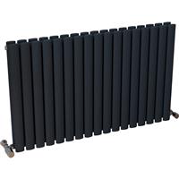 Ximax Bristol Designer Radiator 600 x 990mm 3887Btu Double in Anthracite Steel