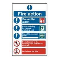 Centurion PVC Fire Action Safety Sign Fire Action Procedure
