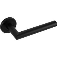 Eclipse Stainless Steel Lever On Rose Door Handles Matt (Pair) in Black