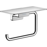 Hansgrohe AddStoris Roll Holder with Shelf in Chrome Metal