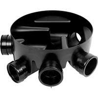Aquaflow Large Inspection Chamber 110mm 5 Inlets in Black