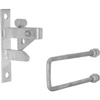 GateMate Field Gate Self-Locking Catch Set Galvanised in Silver Galvanised Steel