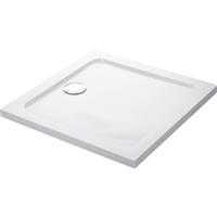 Mira Flight Low Square Shower Tray 760 x 760mm in White Acrylic Stone Resin