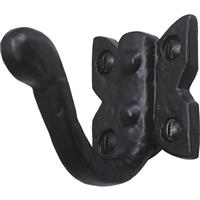 Old Hill Ironworks Hat & Coat Hook Barley Twist 55mm in Black Cast Iron