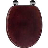 Croydex Davos Toilet Seat Effect in Mahogany Wood