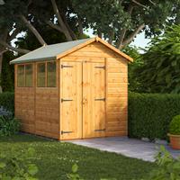 Power Apex Shed 8' x 6' Double Door in Natural Timber