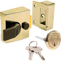 Yale Deadlocking Nightlatch Brasslux Narrow in Gold