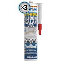 Safeguard Dryzone Anti Mould Sealant 310ml (3 Pk) in White