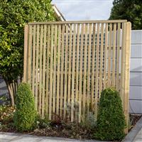 Forest Garden 1.8m x 1.8m Pressure Treated Vertical Slatted Screen 180cm(h) x 180cm(w) x 4.5cm(d) (4 Pack)