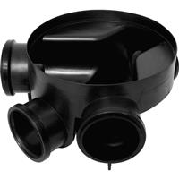 Aquaflow Small Inspection Chamber 110mm 3 Inlet in Black