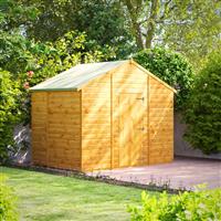 Power Apex Shed 6' x 10' No Windows in Natural Timber