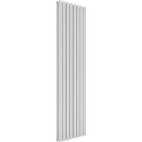 Azur Nero Duplex Designer Oval Tube Radiator 1800 x 480mm 4672Btu in White Steel
