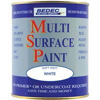 Bedec Multi Surface Paint Matt 750ml in White Plastic
