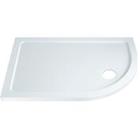 Resinlite Low Profile Quadrant Shower Tray Right Hand Offset 1000 x 800mm in White Polymer Resin