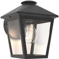 Lutec Zago Wall Light IP44 E27 in Black Die Cast Aluminium