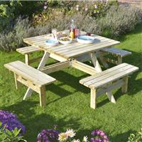 Rowlinson Square Picnic Table 75cm (h) x 198cm (w) x 198cm (d) Timber