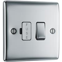 BG Nexus Metal Polished 13A Switched Fused Connection Unit 1 Gang in Chrome Plastic