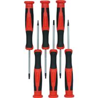 Minotaur Torx Precision Screwdriver Set (6 Piece) in Black/Red Steel