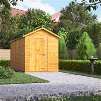 Power Windowless Apex Shed 14' x 6' in Natural Timber