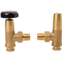 Made4Trade Traditional Radiator Valve & Lockshield 15mm Angled Brass