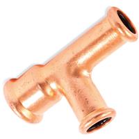 Made4Trade Press Fit Reducing Tee 22 x 15 x 15mm in Copper
