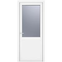 Crystal uPVC Single Door Half Glass Half Panel Right Hand Open In 920mm x 2090mm Obscure Triple Glazed in White