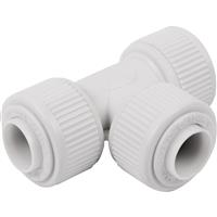 Unbranded Equal Tee 22mm in White Plastic