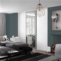 Spacepro Classic 3 Door Sliding Wardrobe Kit and Mirror 2216 x 2260mm in White Steel/MFC/Glass