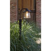 Lutec Cate Post Light IP44 E27 Black Rust in Black With Rust Effect Die Cast Aluminium