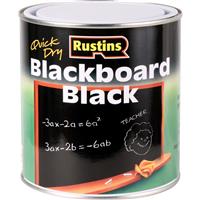Rustins Quick Dry Matt board Paint 1L in Black Acrylic