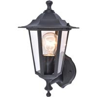 Lutec Corniche Lantern IP44 Wall E27 310 x 190mm in Black Die Cast Aluminium