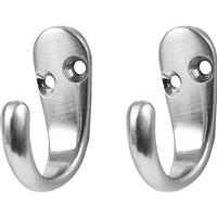 Robe Hook Single Satin Nickel (2 Pack) in Silver