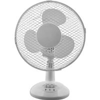 Desk Fan 9" 2 Speed 25W in White Aluminium